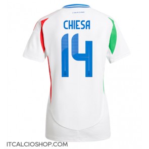 Italia Federico Chiesa #14 Seconda Maglia Femmina Europei 2024 Manica Corta